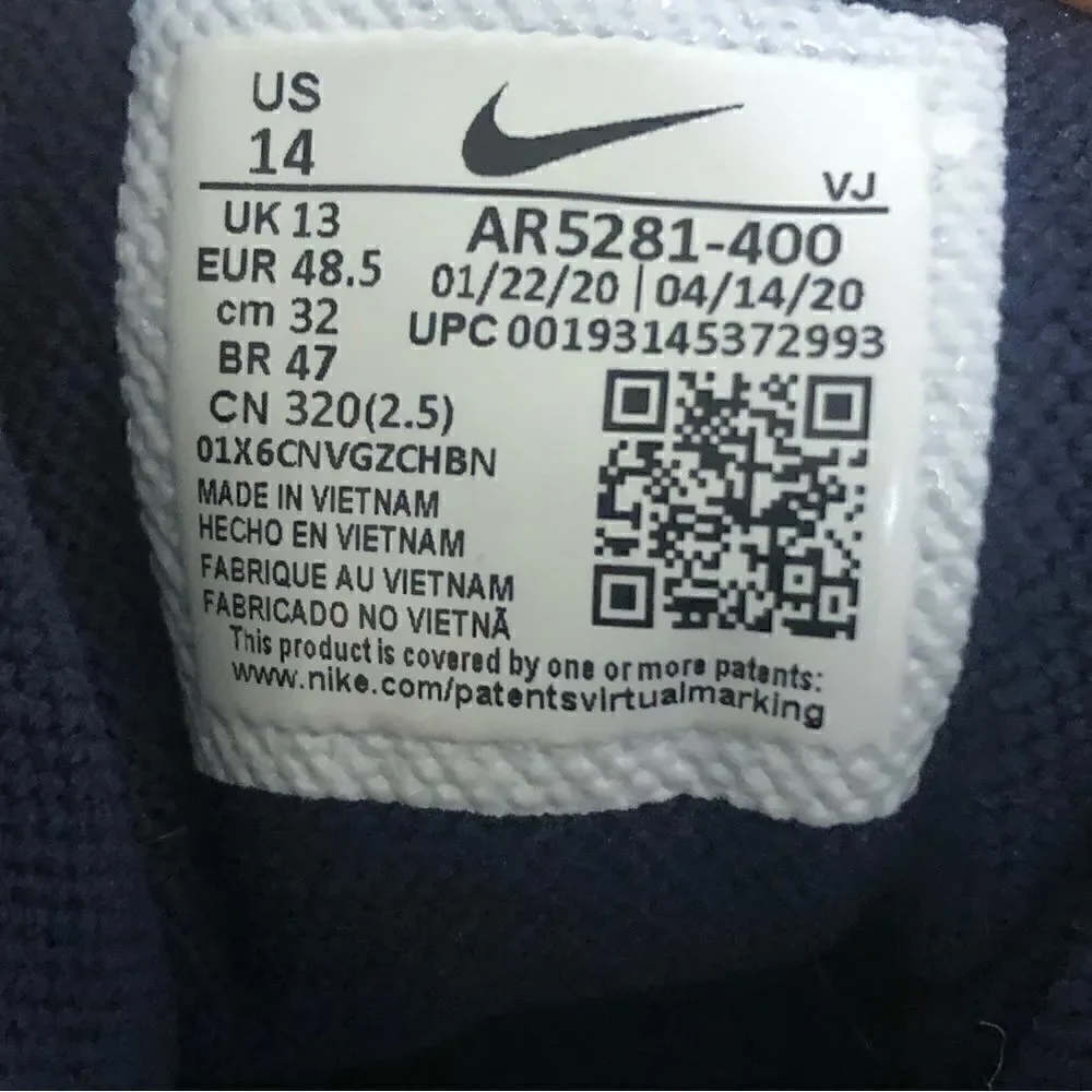 Nike Air Zoom Hyperace 2 Navy White Volleyball Shoes AR5281-400 Men's Sz 14